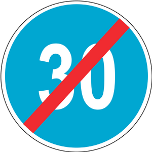 Minimum speed limit ends sign in Estonia