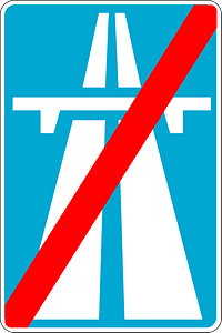 Motorway ends sign in Estonia