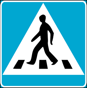 Pedestrian crossing sign in Estonia