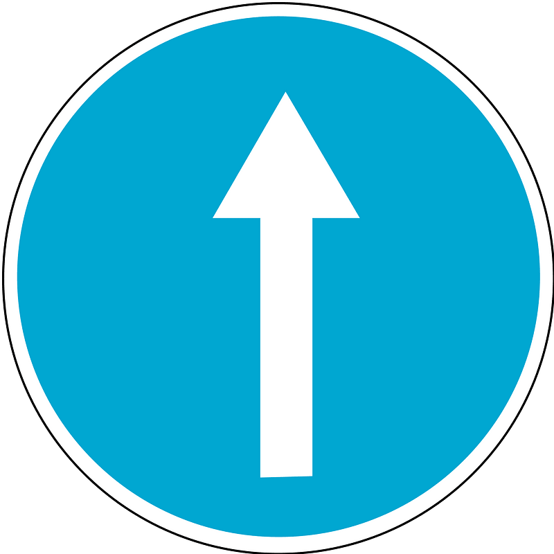 Straight ahead only sign in Estonia