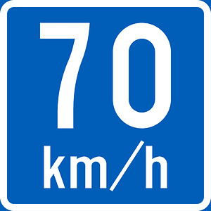 Advisory speed sign in Finland
