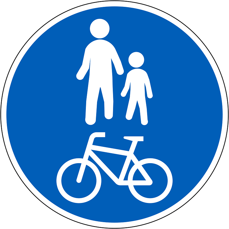 Bicycles and pedestrians only sign in Finland