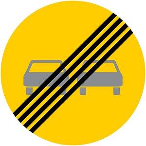 End of no overtaking sign in Finland