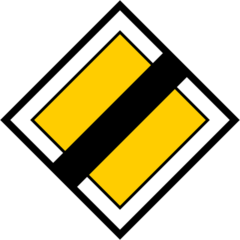 End of priority road sign in Finland