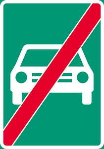 Expressway ends sign in Finland