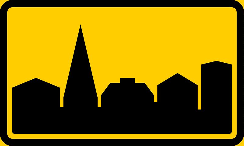 Entrance to built up area sign in Finland