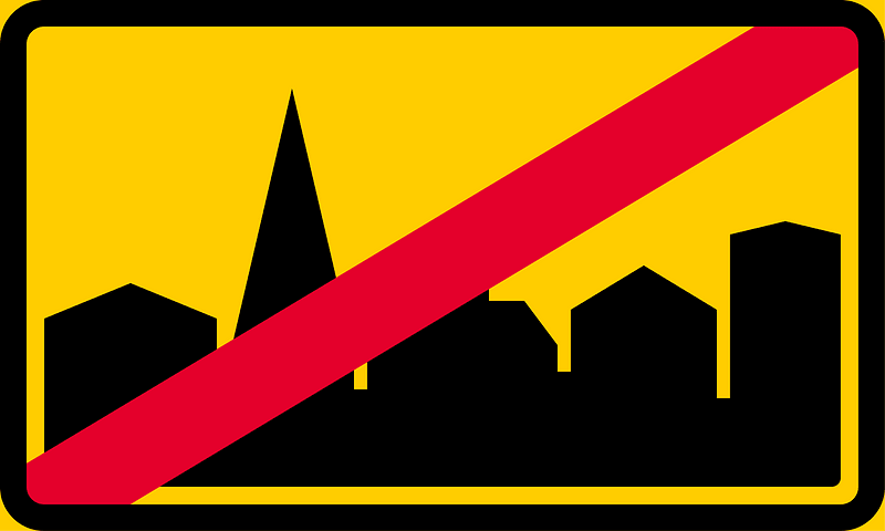 Leaving built up area sign in Finland