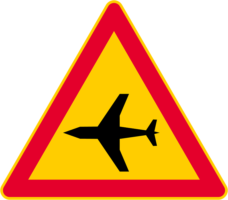Low-flying aircraft sign in Finland
