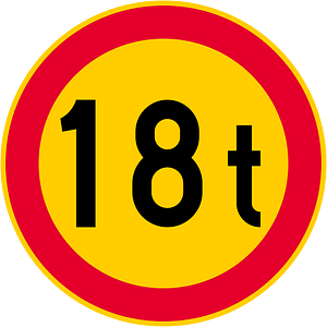 Maximum weight sign in Finland