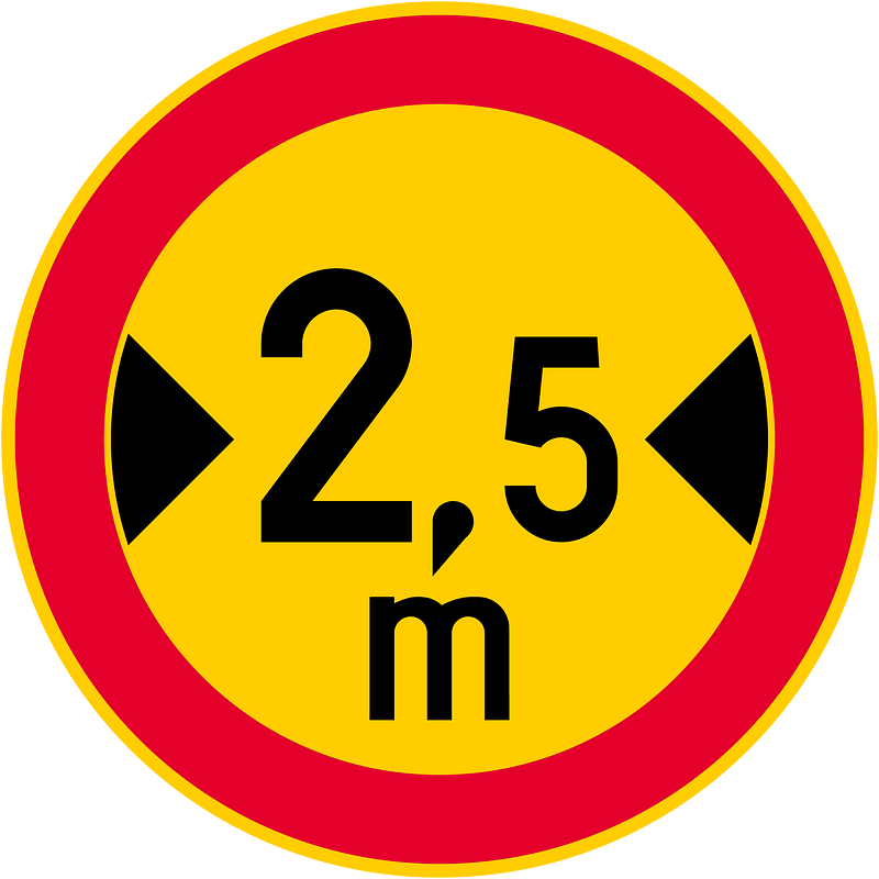 Maximum width sign in Finland