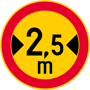 Maximum width sign in Finland