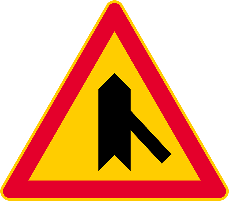 Merging traffic sign in Finland