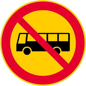 No buses sign in Finland
