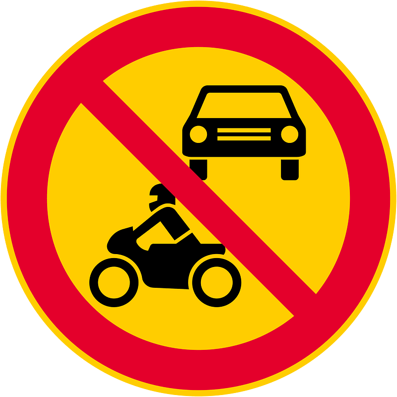 No motor vehicles sign in Finland