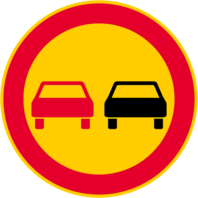 No overtaking sign in Finland