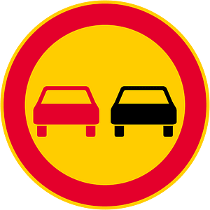 No overtaking sign in Finland