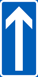 One-way street sign in Finland