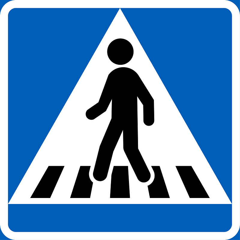 Pedestrian crossing sign in Finland