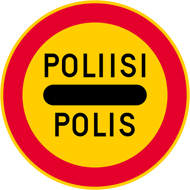 Police sign in Finland