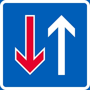 Priority over oncoming vehicles sign in Finland