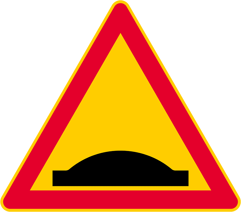 Road hump ahead sign in Finland