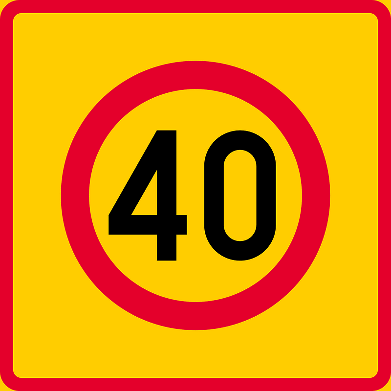 Speed limit zone sign in Finland