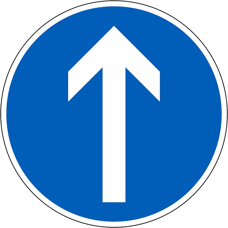 Straight ahead only sign in Finland