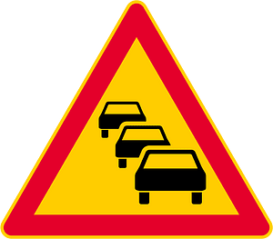 Traffic queues likely ahead sign in Finland