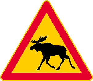 Wild animals sign in Finland