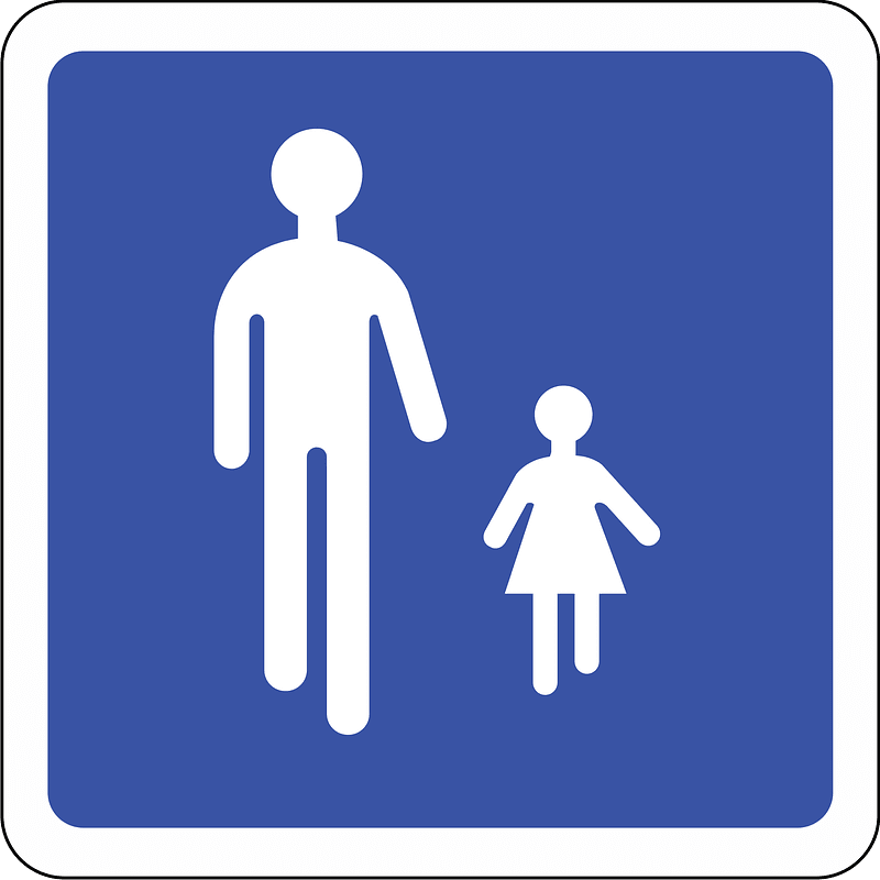 Pedestrian zone sign in France