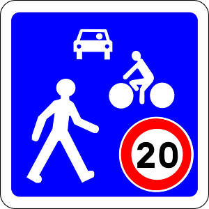Residential area / living street sign in France