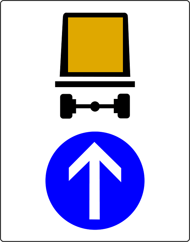 Route for vehicles carrying dangerous goods sign in France