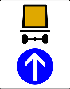 Route for vehicles carrying dangerous goods sign in France