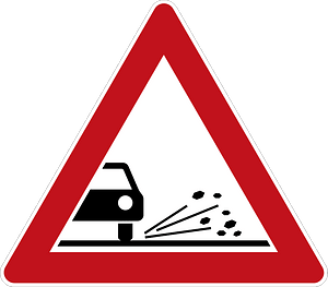 Loose road surface sign in Germany