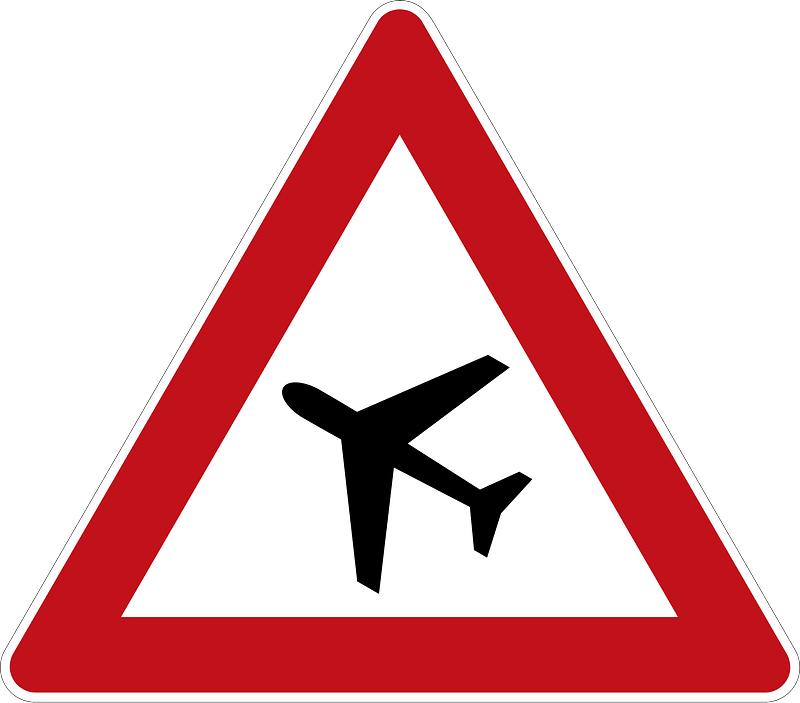 Low-flying aircraft sign in Germany