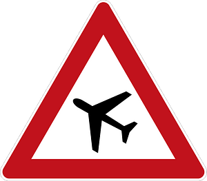 Low-flying aircraft sign in Germany