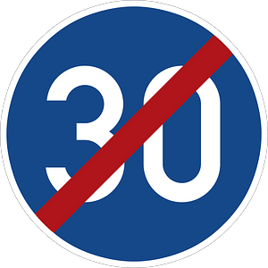Minimum speed limit ends sign in Germany