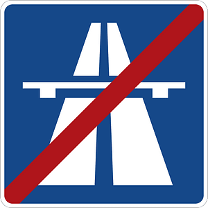 Motorway ends sign in Germany