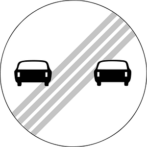 End of no overtaking sign in Greece