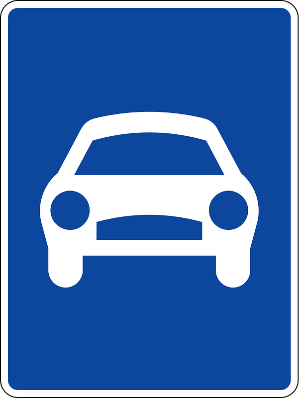 Expressway sign in Greece