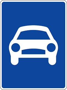 Expressway sign in Greece