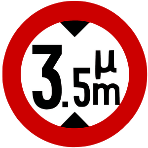 Maximum height sign in Greece