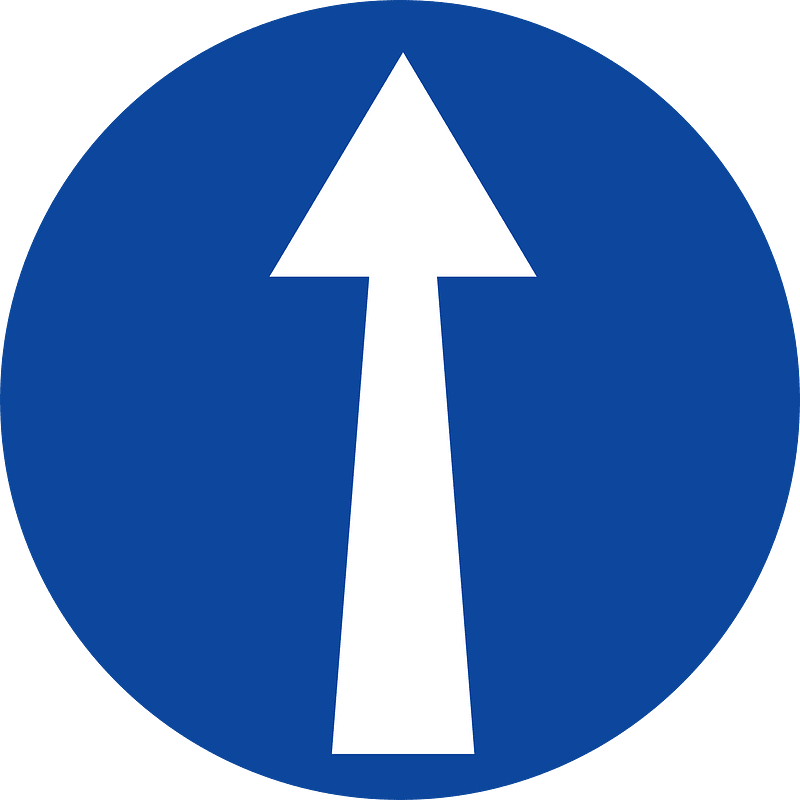 Straight ahead only sign in Greece