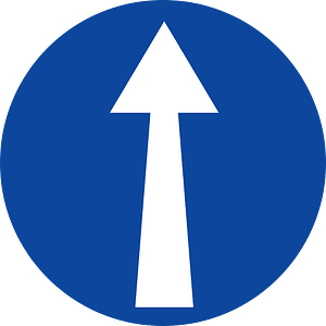 Straight ahead only sign in Greece