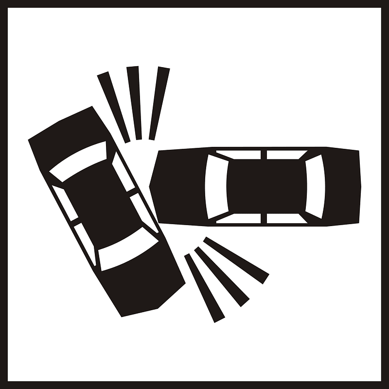 Accident area / accident ahead sign in Hungary