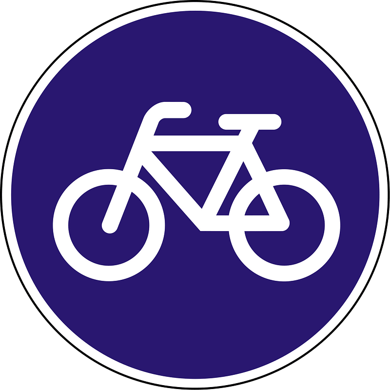 Bicycles only sign in Hungary