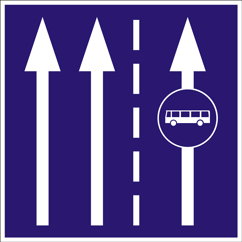 Bus lane sign in Hungary