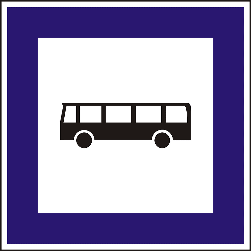 Bus stop sign in Hungary