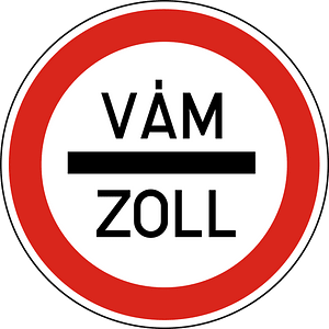 Customs sign in Hungary