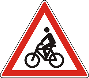 Cyclists ahead sign in Hungary